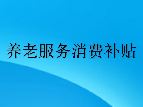 养老服务消费补贴